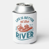 川の白い水のラフティングで人生は良い 缶クーラー (缶裏面)