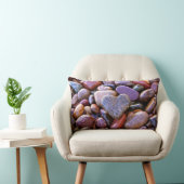 川の石のハート、腰神経の枕、w/Scriptureの詩 ランバークッション (椅子)