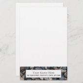 川の石のパーソナライズなデザイン 便箋 (正面/裏面)