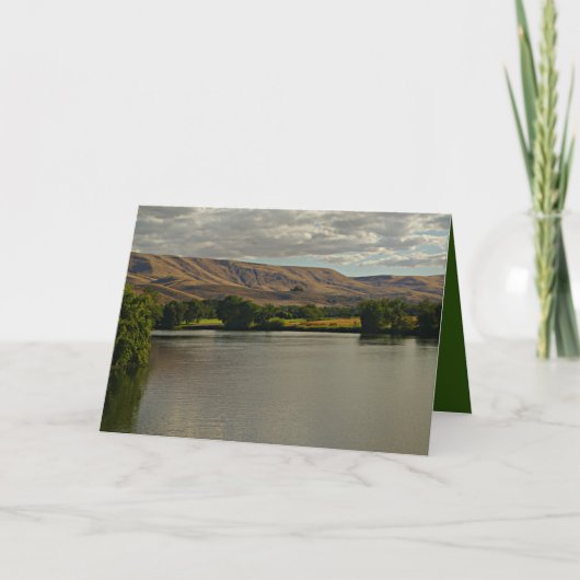 川の砂漠と農地、美しい風景 カード (正面)