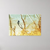 川の端の抽象芸術のベルトを付けられたカワセミ キャンバスプリント (正面)