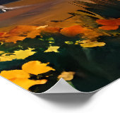 川の絵画岩松の森の秋の午後 ポスター (角)