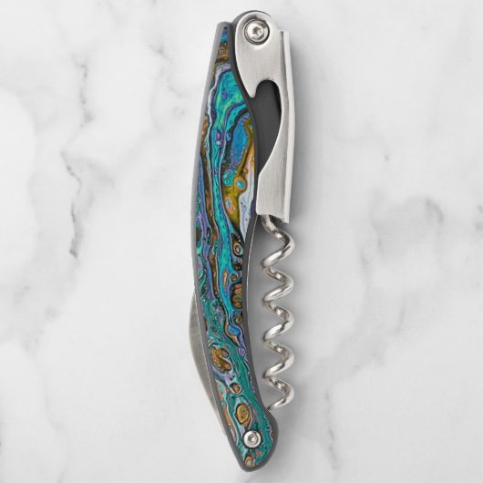 川の走自然石の外観抽象芸術 ソムリエナイフ (裏面)