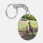 川の近くのカンガルー キーホルダー (正面左)