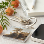 川の近くの夕べライドAelbert Cuyp キーホルダー (正面右)