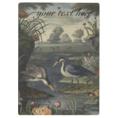 川の青い鶴の植物的なシーン クリップボード (裏面)