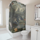 川の青い鶴の植物的なシーン シャワーカーテン (インサイチュ)