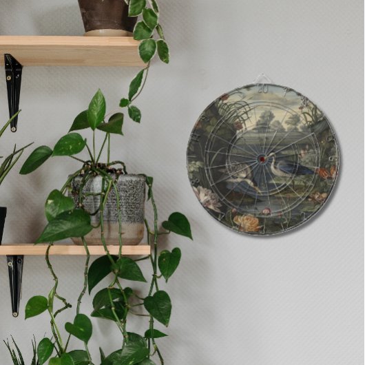 川の青い鶴の植物的なシーン ダーツボード