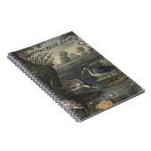 川の青い鶴の植物的なシーン ノートブック (右側)