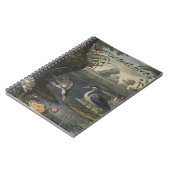 川の青い鶴の植物的なシーン ノートブック (左側)