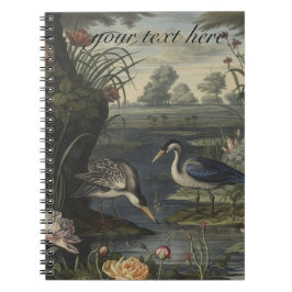 川の青い鶴の植物的なシーン ノートブック