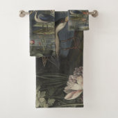 川の青い鶴の植物的なシーン バスタオルセット (インサイチュ)