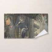 川の青い鶴の植物的なシーン バスタオルセット (ハンドタオル)