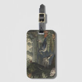 川の青い鶴の植物的なシーン ラゲッジタグ (正面縦)