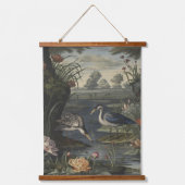 川の青い鶴の植物的なシーン 吊り下げ型タペストリー (正面)
