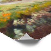 川の風景の水絵を描車 ポスター (角)