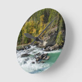 川の風景、フレイザー川 ラウンド壁時計 (傾斜)
