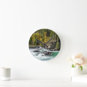 川の風景、フレイザー川 ラウンド壁時計 (ホーム)
