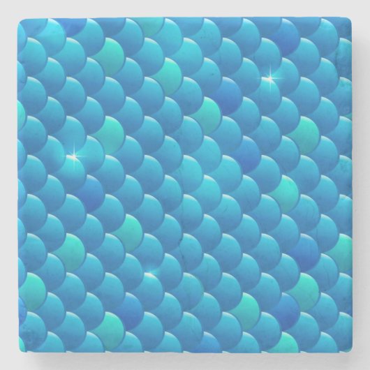 川の魚スケール ストーンコースター (正面)