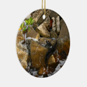 川はセメントのブロックおよびマングローブの実生植物を揺すります セラミックオーナメント (右)