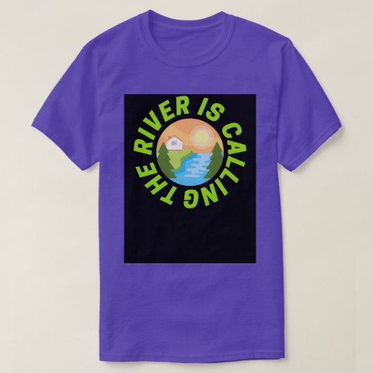 川は明るい緑を呼んでいる Tシャツ (デザイン正面)