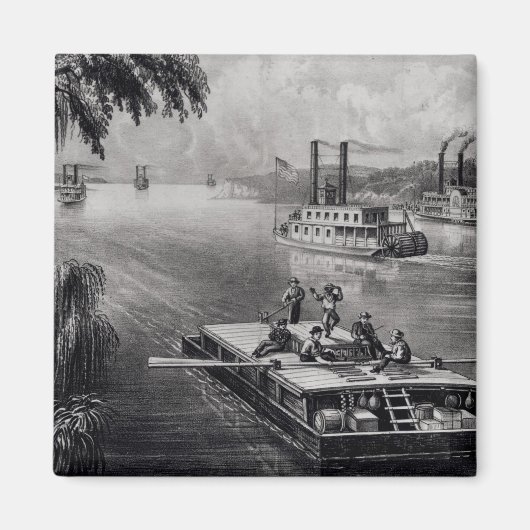 川を下る マグネット (正面)