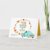 川を渡って木々を通る感謝祭 シーズンカード (正面)