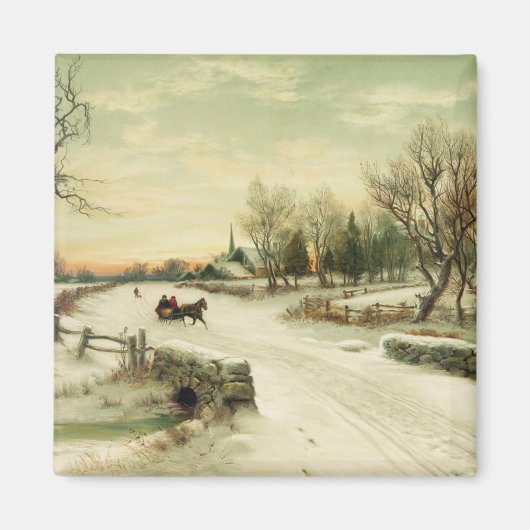 『川を渡って森を抜けて』冷蔵庫マグネット マグネット (正面)