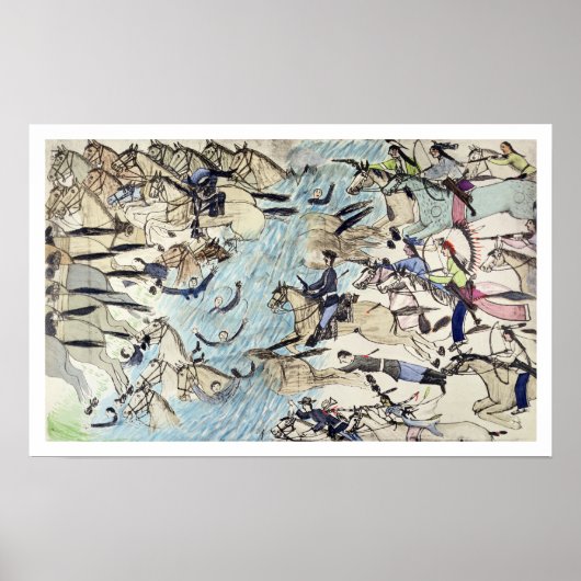 川を渡って流されるトロッパー（papのインク） ポスター (正面)