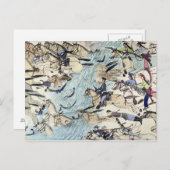 川を渡って流されるトロッパー(papのインク) ポストカード (正面/裏面)