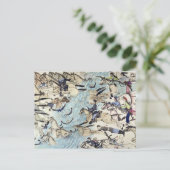 川を渡って流されるトロッパー(papのインク) ポストカード (スタンド正面)