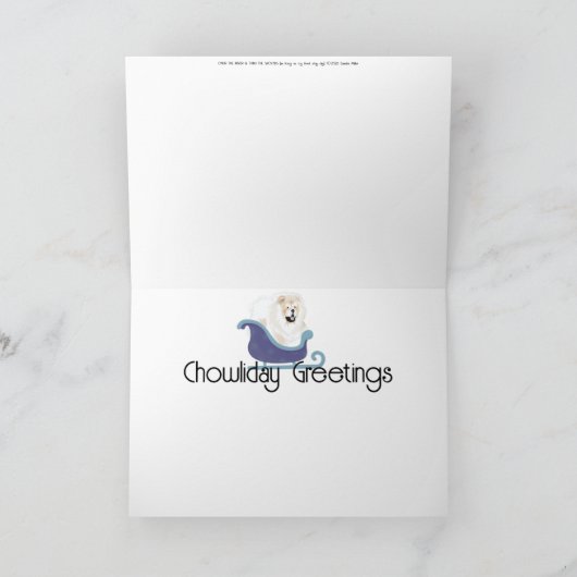 川を渡って クリーム チャウの休暇アート カード (内部)