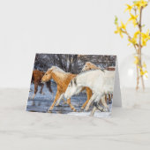 川を渡る馬 カード (黄色い花)