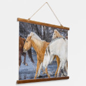 川を渡る馬 吊り下げ型タペストリー (傾斜あり)