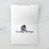 川を渡る ブラック・チャウのホリデー・アートカード シーズンカード (内部)