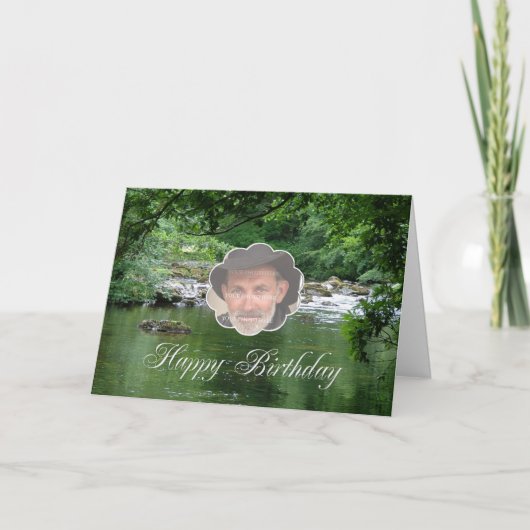 川を示す写真の誕生日カード カード (正面)