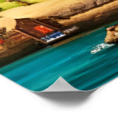 川アステカ近くの村 | AIアートポスター ポスター (角)