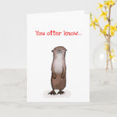 川オッターバレンタインデーのカード カード (黄色い花)