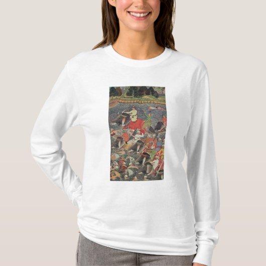 川ガンジス川を交差させる皇帝Akbar Tシャツ (正面)