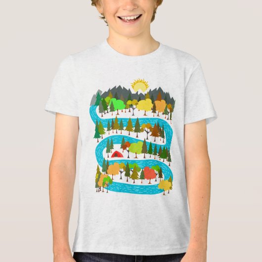 川キャンプデザイン トライブレンドＴシャツ (正面)