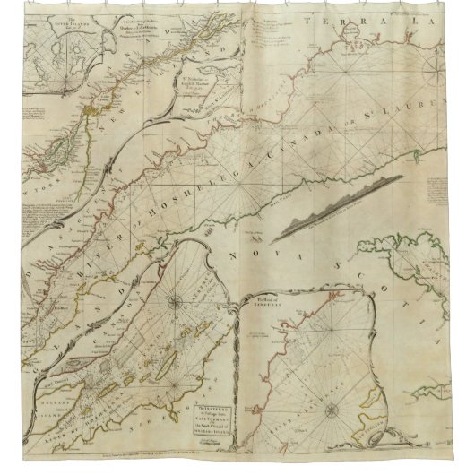 川セントローレンスの厳密な図表 シャワーカーテン (正面)