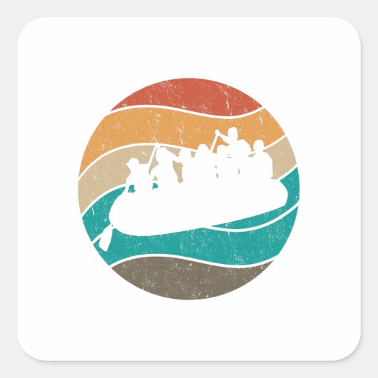 川ラフティングステッカー川ラフティングステッカー スクエアシール (正面)