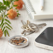 川ロックキーチェーン上の一般的なバッキーバタフライ キーホルダー (側面)