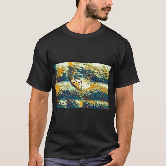 川下の平和な釣り人 Tシャツ (正面)
