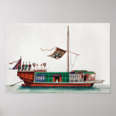 川中国のの絵画古い乗客のジャンク ポスター (正面)