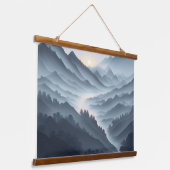 川中国の絵画の霧の風景 吊り下げ型タペストリー (傾斜あり)