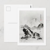川奈部京斎による日本の富士山のヴィンテージイラスト (1887) ポストカード (正面/裏面)