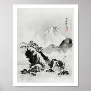 川奈部京斎による日本画 風景 富士山のイラスト（1887）  ポスター