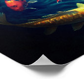 川威厳のあると中国の古代の風景 ポスター (角)