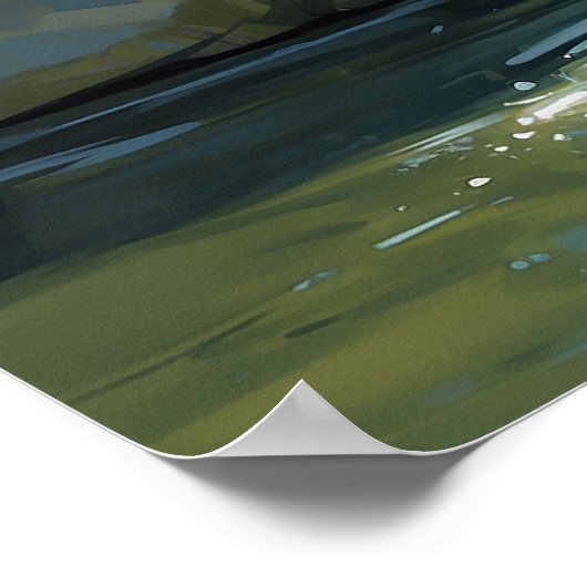 川威厳のあるの水を飲むトラ絵画ギ ポスター (角)